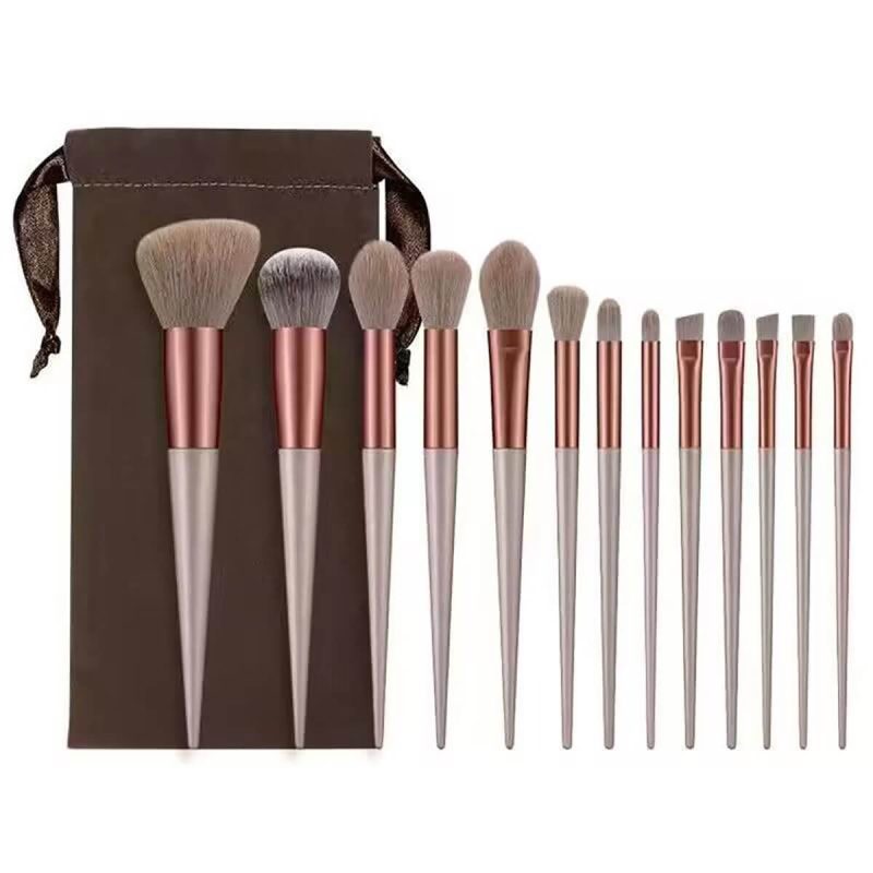 13pcs Cosmetic Brushes Set for Foundation Blush Concealer Eyeshadow--pink